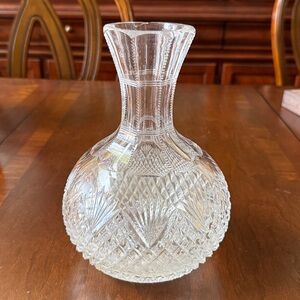 VTG American Brilliant water wine cut crystal glass carafe decanter vase